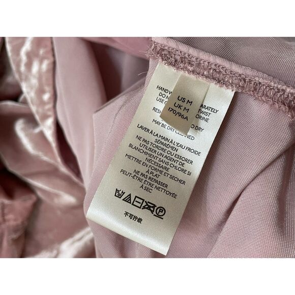 Anthropologie Melody Women's Dress Tunic Mini Velvet Boho Split Neck M Pink - Picture 6 of 10